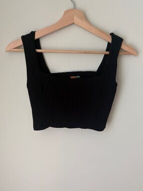 Farm Rio Black knit bralette crop top size L